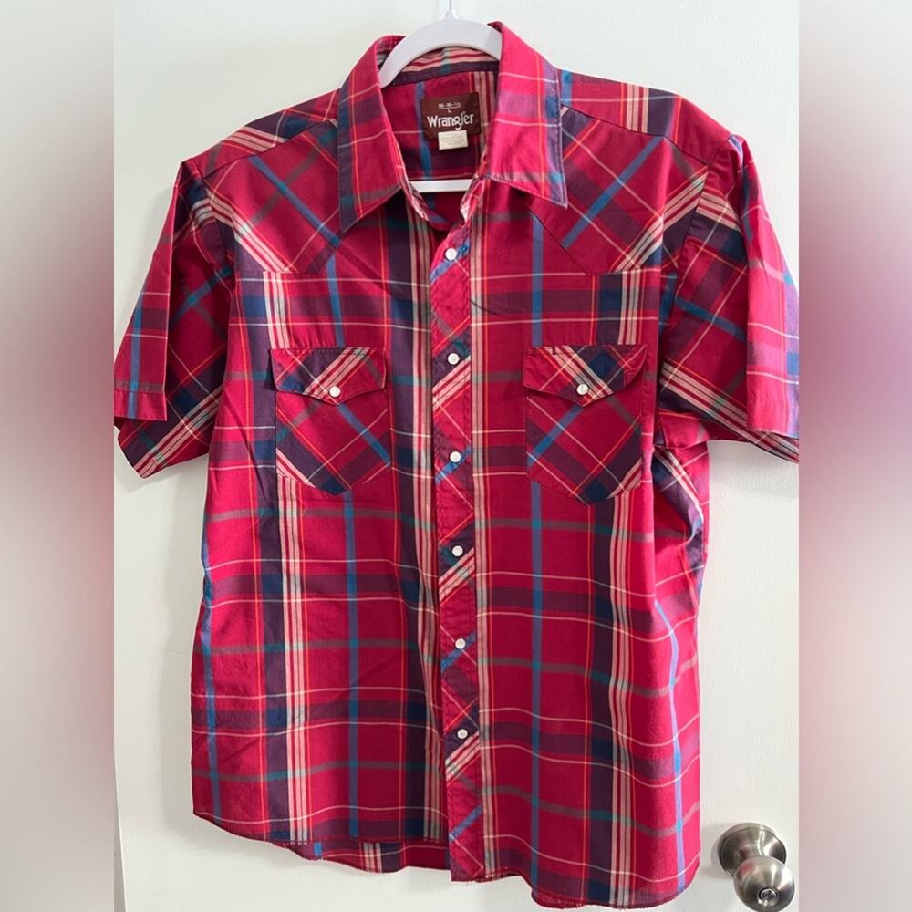 Wrangler Men’s Multicolor Plaid Pearl Snap Button Western Cowboy Shirt